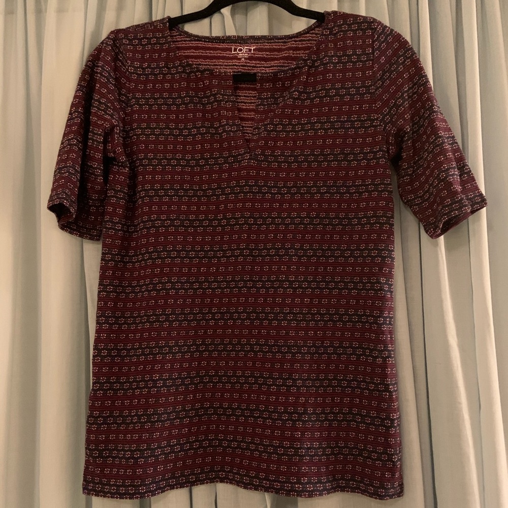 [SOLD] Loft Striped Patterned Half Sleeve Tee